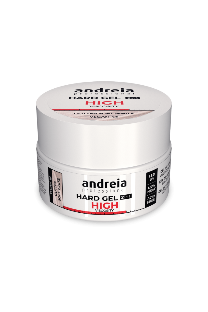 HARD GEL HIGH VISCOSITY GLITTER SOFT WHITE 22GR