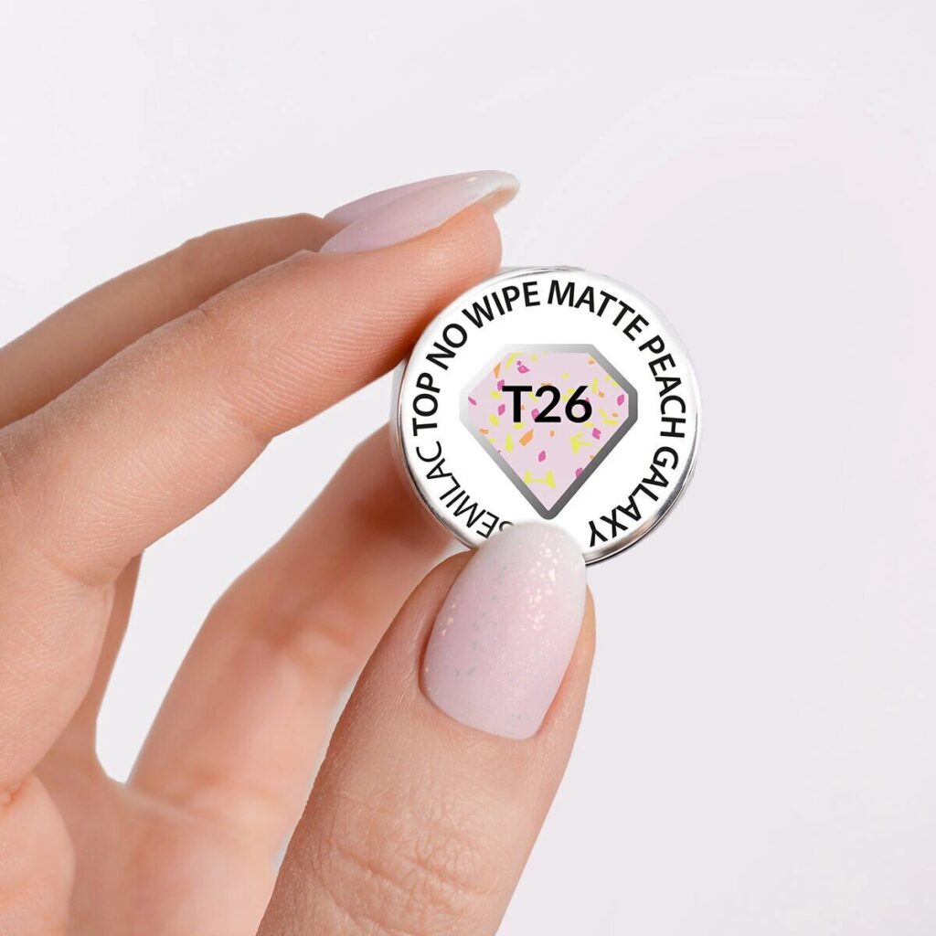 SEMILAC T26 Top Coat Matt Peach Galaxy 7 ml - Imagen 2