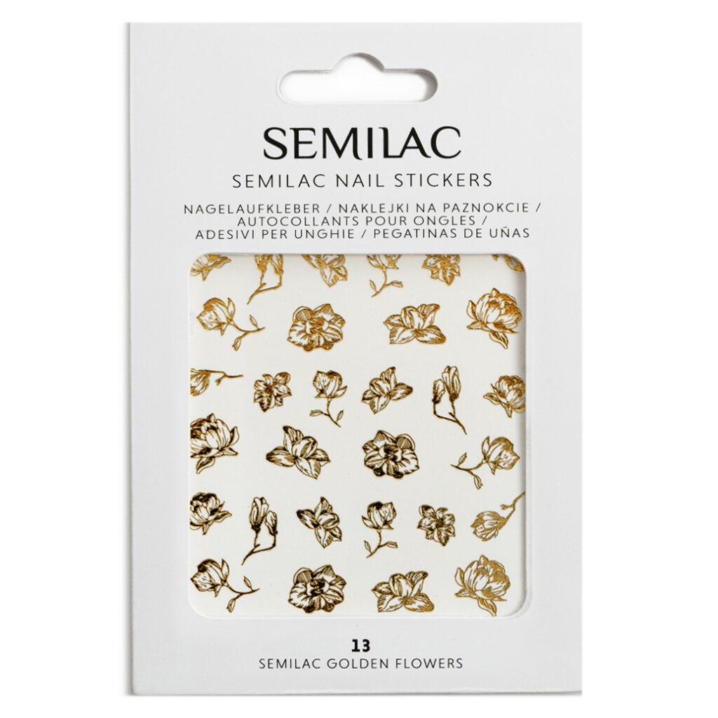Pegatinas Semilac 13 Nail Stickers Golden Flowers