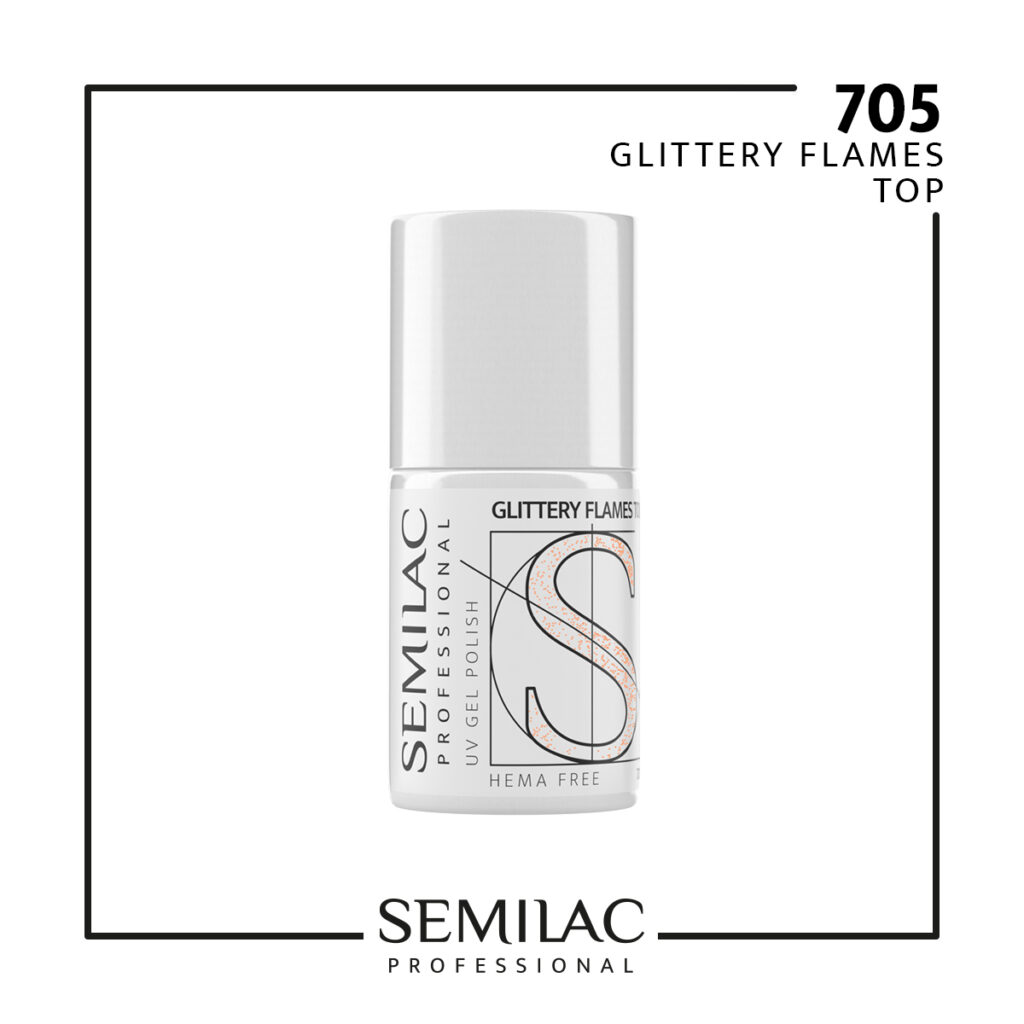 Semilac Professional Glittery Flames Top 11 ml