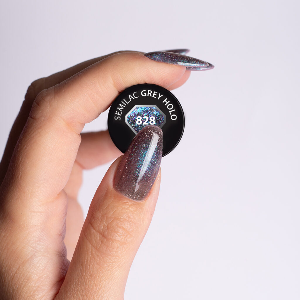 SEMILAC 828 Grey Holo 7 ml - Imagen 3