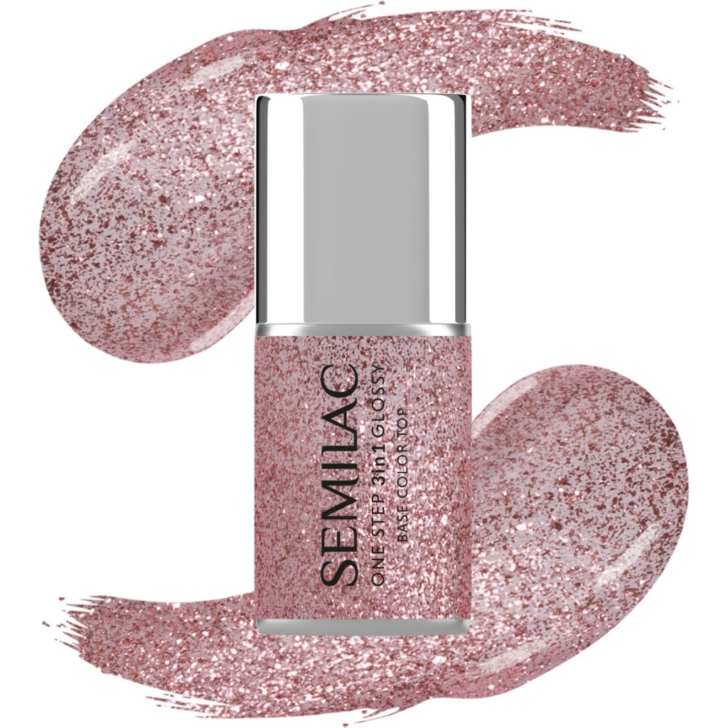 250 Semilac One Step Glossy Glitter Pink 7 ml