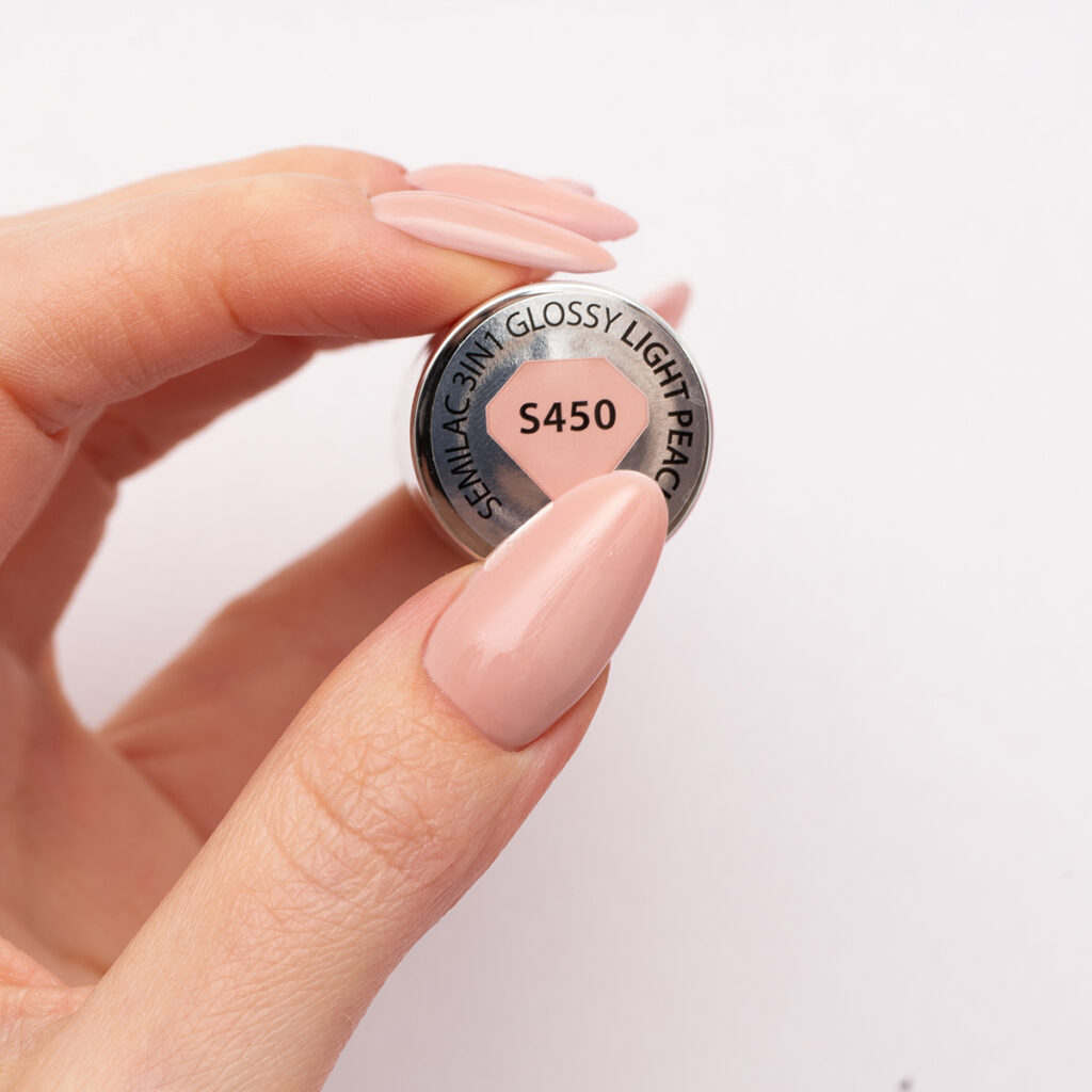 450 Semilac One Step Glossy Light Peach 7 ml - Imagen 3